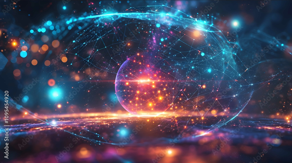 Obraz premium quantum computing with space effects