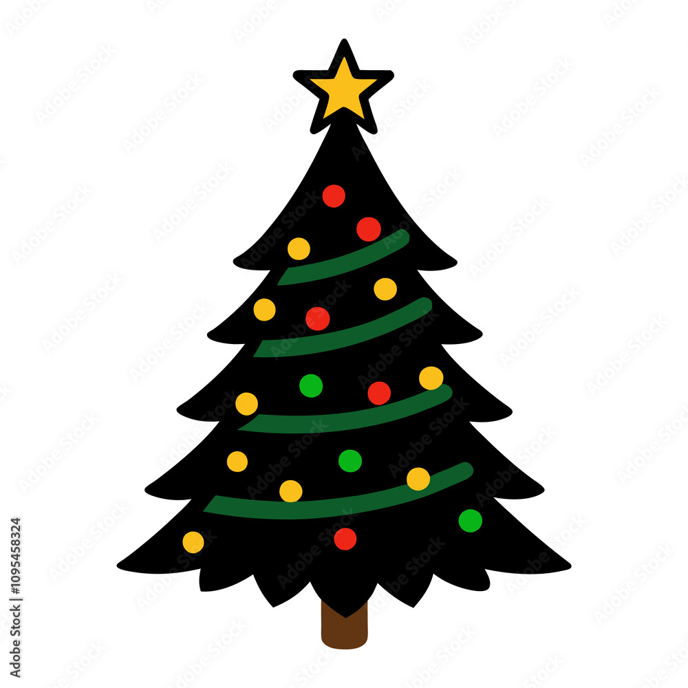 Christmas tree vector art illustration Christmas tree vector art illustration