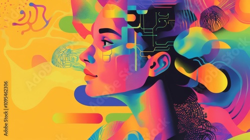 Woman engaging with AI tools in a creative environment