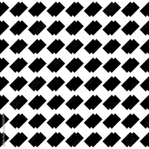 Seamless pattern with geometric motifs in black and white