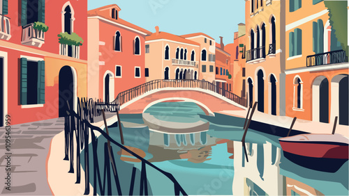 Boats Along Venice's Waterways.eps