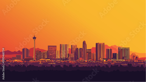 Sunset Over the Las Vegas Skyline