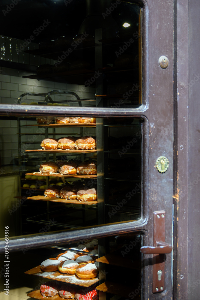 freshly baked donuts in the oven freshly baked donuts in the oven