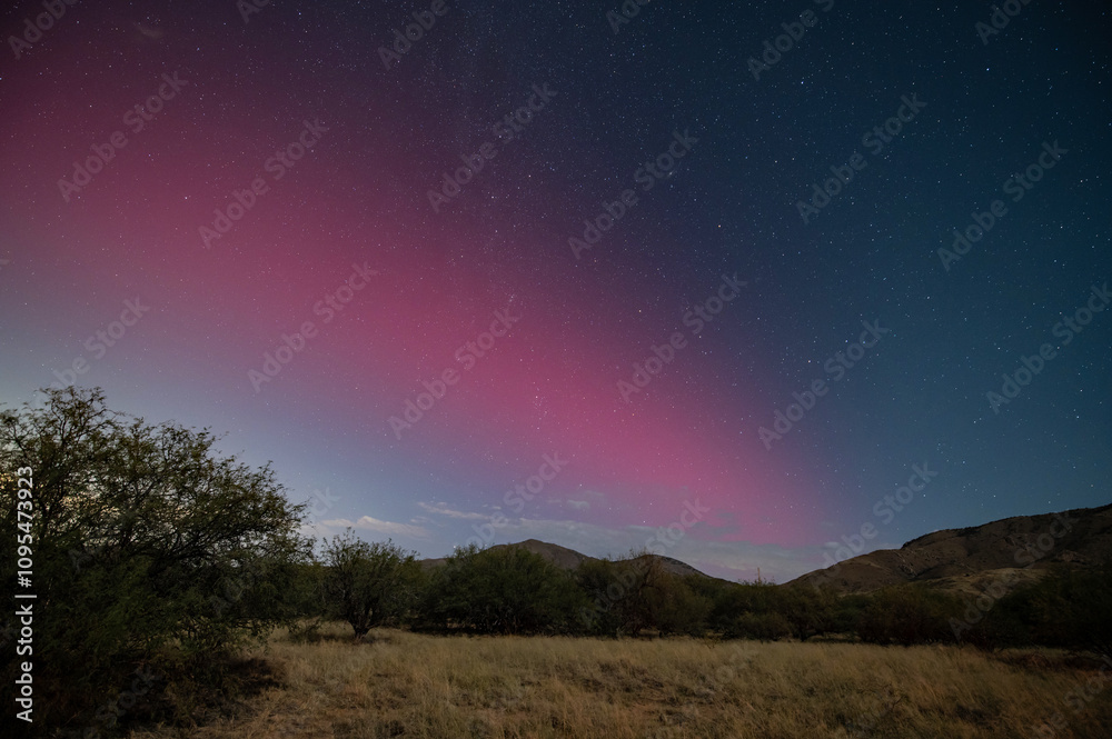 Aurora borealis over Southern Arizona