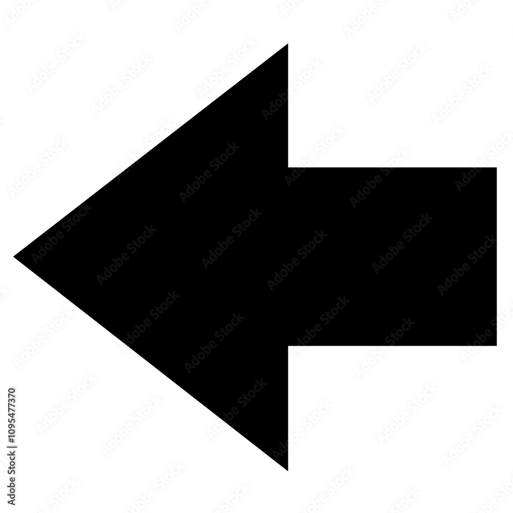 Black Directional arrow isolated on a Transparent Background