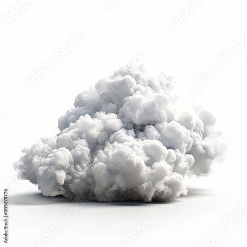 single white fluffy cloud isolated on white