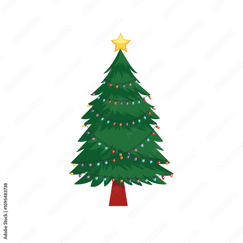 Obraz premium Christmas tree flat vector design