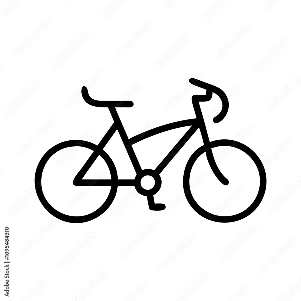 Obraz premium Bicycle icon in simple black outline style