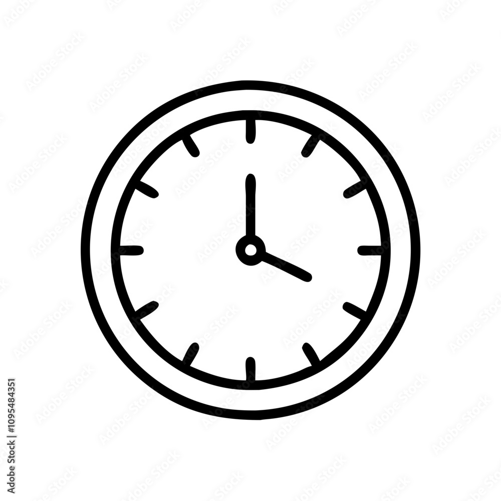 Clock icon in black outline style