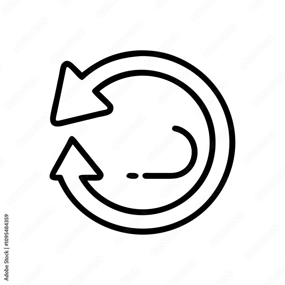Refresh symbol in minimalist outline design Refresh symbol in minimalist outline design