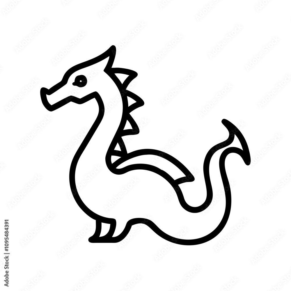 Dragon icon in outline style