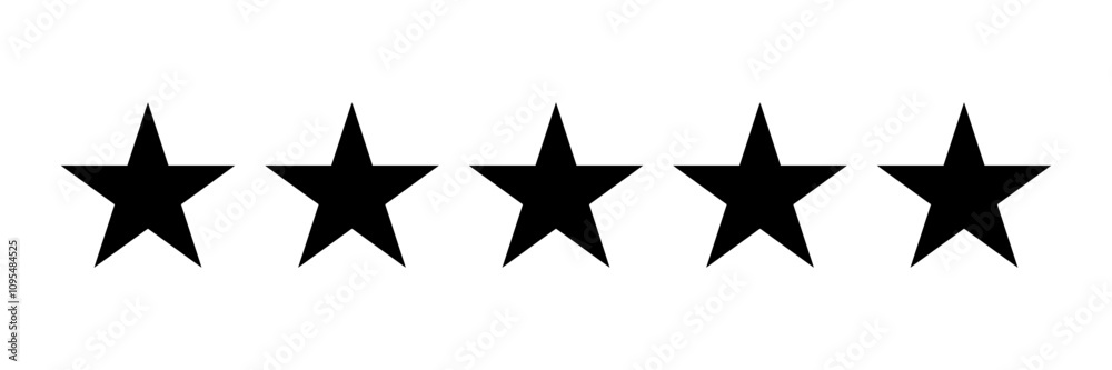 Fototapeta premium 5 black stars. Five star vector icon