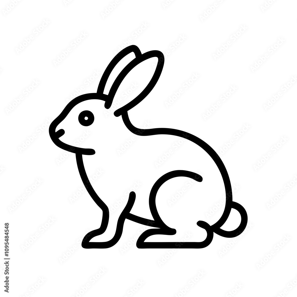 Fototapeta premium Rabbit icon in line art design