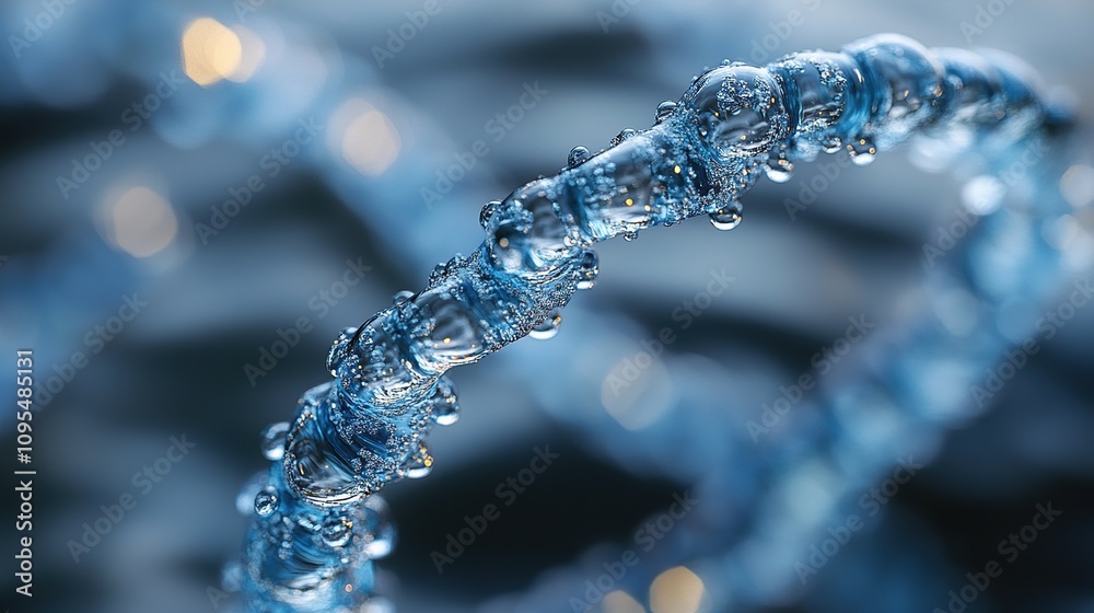 Aqua Helix: A mesmerizing close-up of a water stream, showcasing its captivating texture and the dance of light and water droplets. Aqua Helix: A mesmerizing close-up of a water stream, showcasing its captivating texture and the dance of light and water droplets.