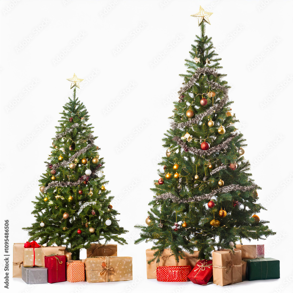 christmas Tree decoration object Isolate Background christmas Tree decoration object Isolate Background