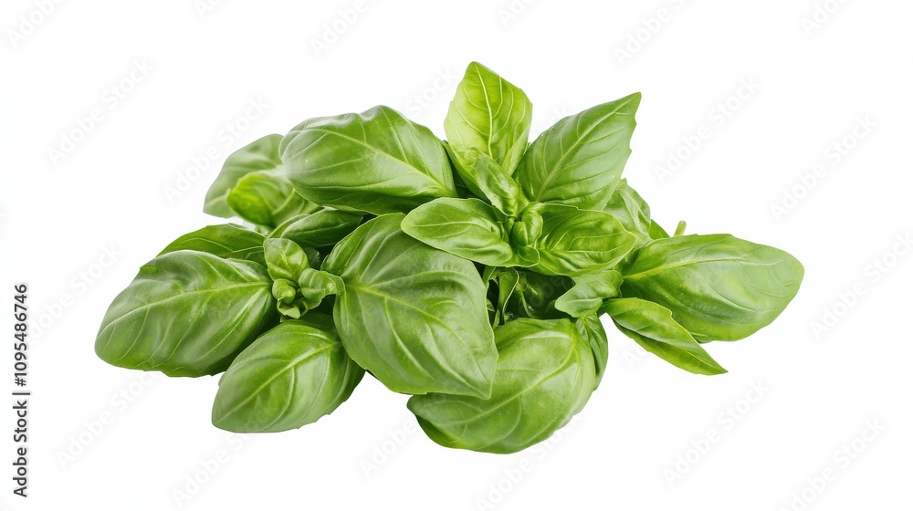 A bunch of fresh basil leaves with their fragrant aroma and vibrant green color, Each leaf's aromatic flavor and culinary versatility captured with precision A bunch of fresh basil leaves with their fragrant aroma and vibrant green color, Each leaf's aromatic flavor and culinary versatility captured with precision