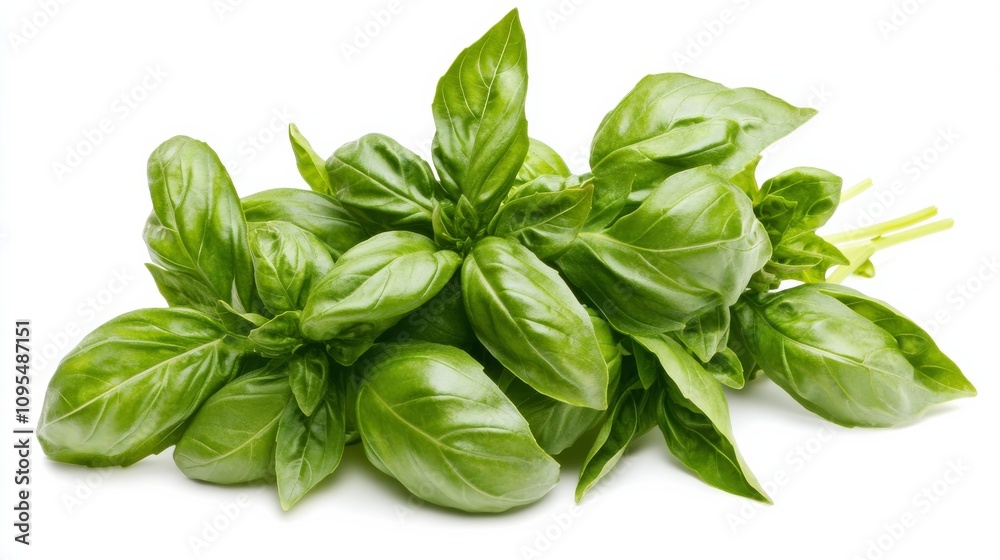 A bunch of fresh basil with its aromatic green leaves and sweet fragrance, Each leaf's bold flavor and culinary versatility captured with precision A bunch of fresh basil with its aromatic green leaves and sweet fragrance, Each leaf's bold flavor and culinary versatility captured with precision