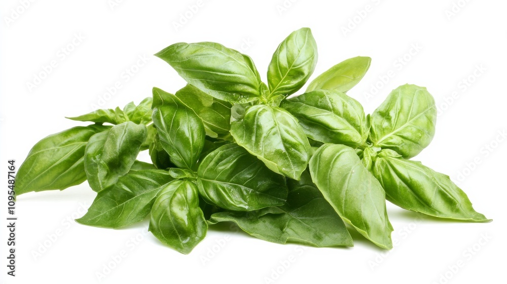 A bunch of fresh basil with its aromatic green leaves and sweet fragrance, Each leaf's bold flavor and culinary versatility captured with precision A bunch of fresh basil with its aromatic green leaves and sweet fragrance, Each leaf's bold flavor and culinary versatility captured with precision