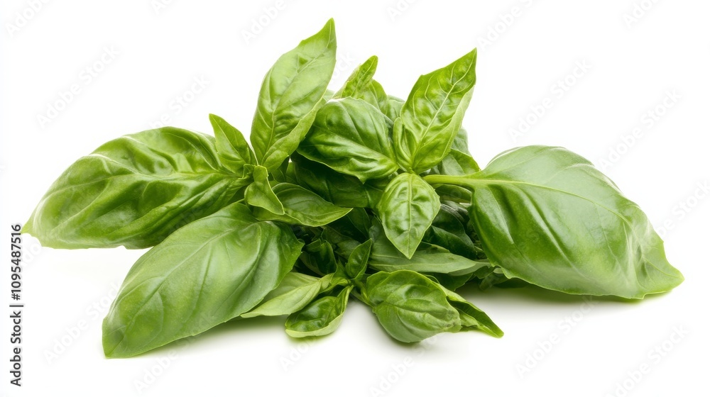 A bunch of fresh basil with its fragrant green leaves and aromatic scent, Each leaf's rich flavor and culinary versatility captured with precision A bunch of fresh basil with its fragrant green leaves and aromatic scent, Each leaf's rich flavor and culinary versatility captured with precision