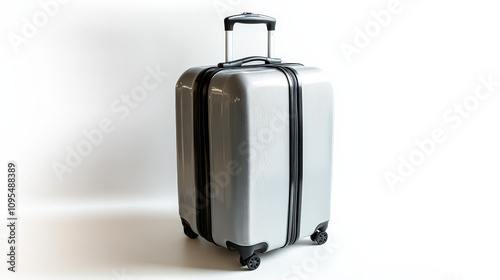 "Sleek and Mobile: Grey Suitcase with Rotating Wheels"