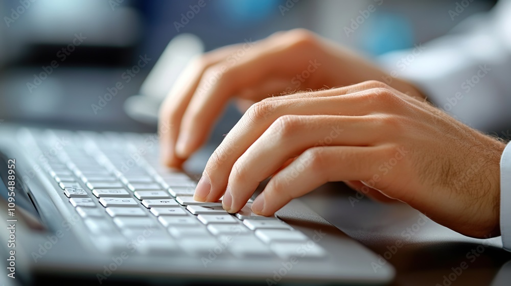 Close-up of Hands Typing on a Laptop Keyboard Close-up of Hands Typing on a Laptop Keyboard