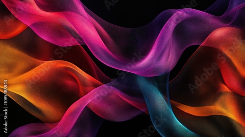 Abstract, vibrant mesh ribb...