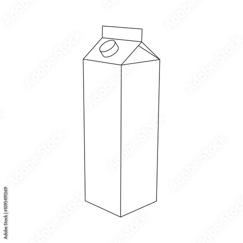 Hand drawn kids drawing milk carton cartoon isolated