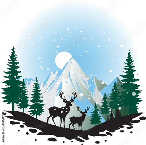 Little deer in winter