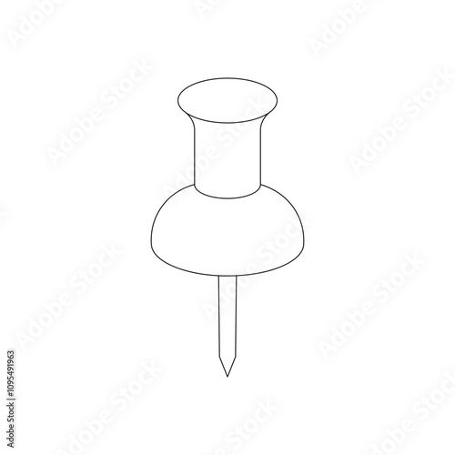 Hand drawn kids drawing push pin cartoon isolated