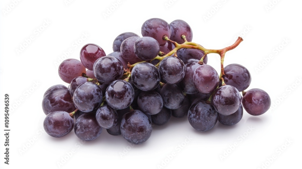 A bunch of freshly picked purple grapes with their tiny stems and smooth skins, Each grape’s rich purple color and subtle imperfections captured with precision A bunch of freshly picked purple grapes with their tiny stems and smooth skins, Each grape’s rich purple color and subtle imperfections captured with precision