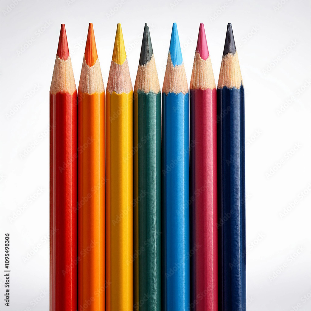 color pencils isolated on white background color pencils isolated on white background
