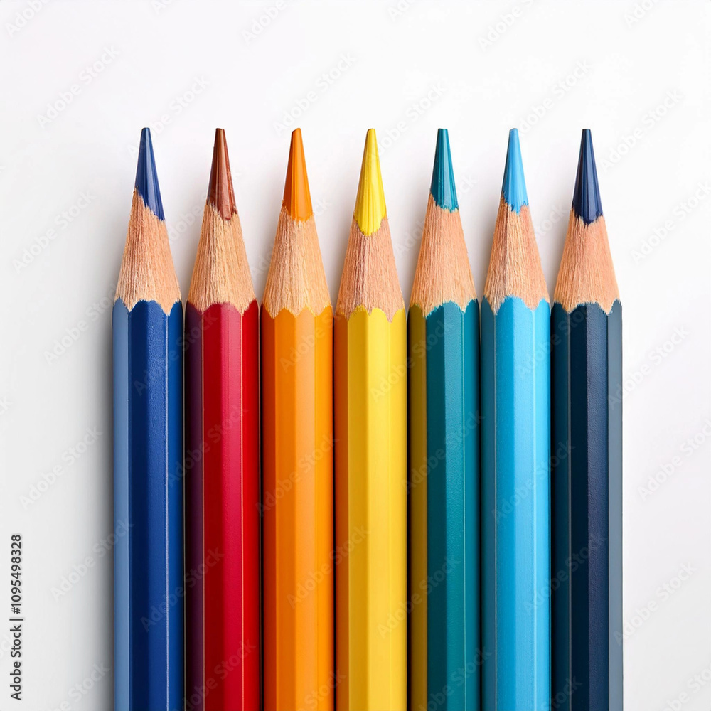 color pencils isolated on white background color pencils isolated on white background