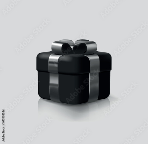 Black Friday Sale. Premium style black gift box, wrapped with satin ribbon.