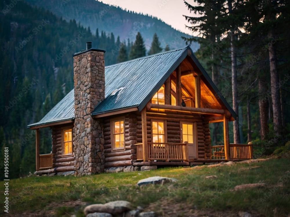 Fototapeta premium cabin in the mountains