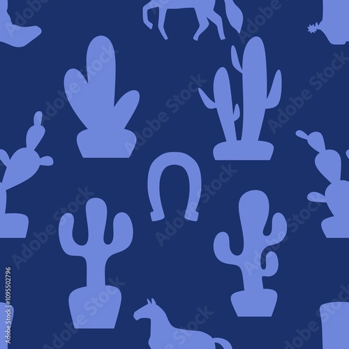 Christmas animals seamless horse pattern for wrapping paper and fabrics