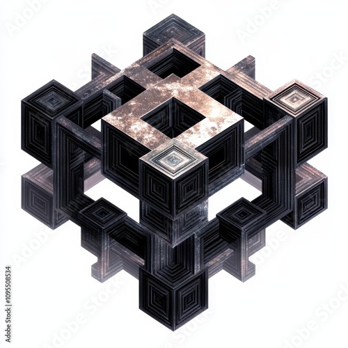 Geometric abstract cube str...