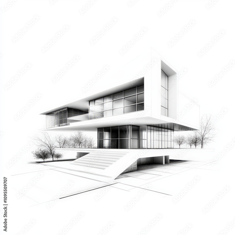 Modern architectural design showcase urban environment digital illustration minimalist aesthetic contemporary view innovative structure Modern architectural design showcase urban environment digital illustration minimalist aesthetic contemporary view innovative structure