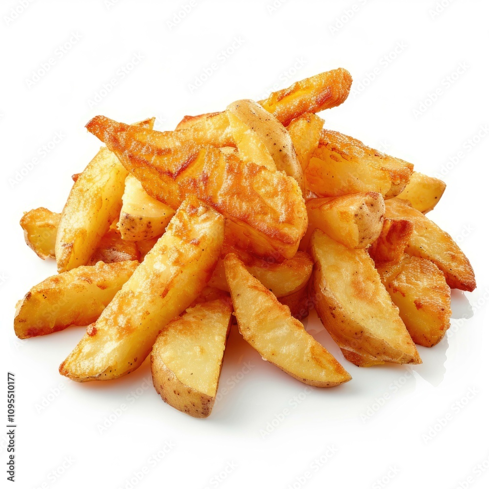 French Fried Potatoes on white background. French Fried Potatoes on white background.