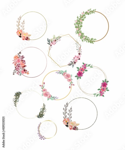 round floral stickers 