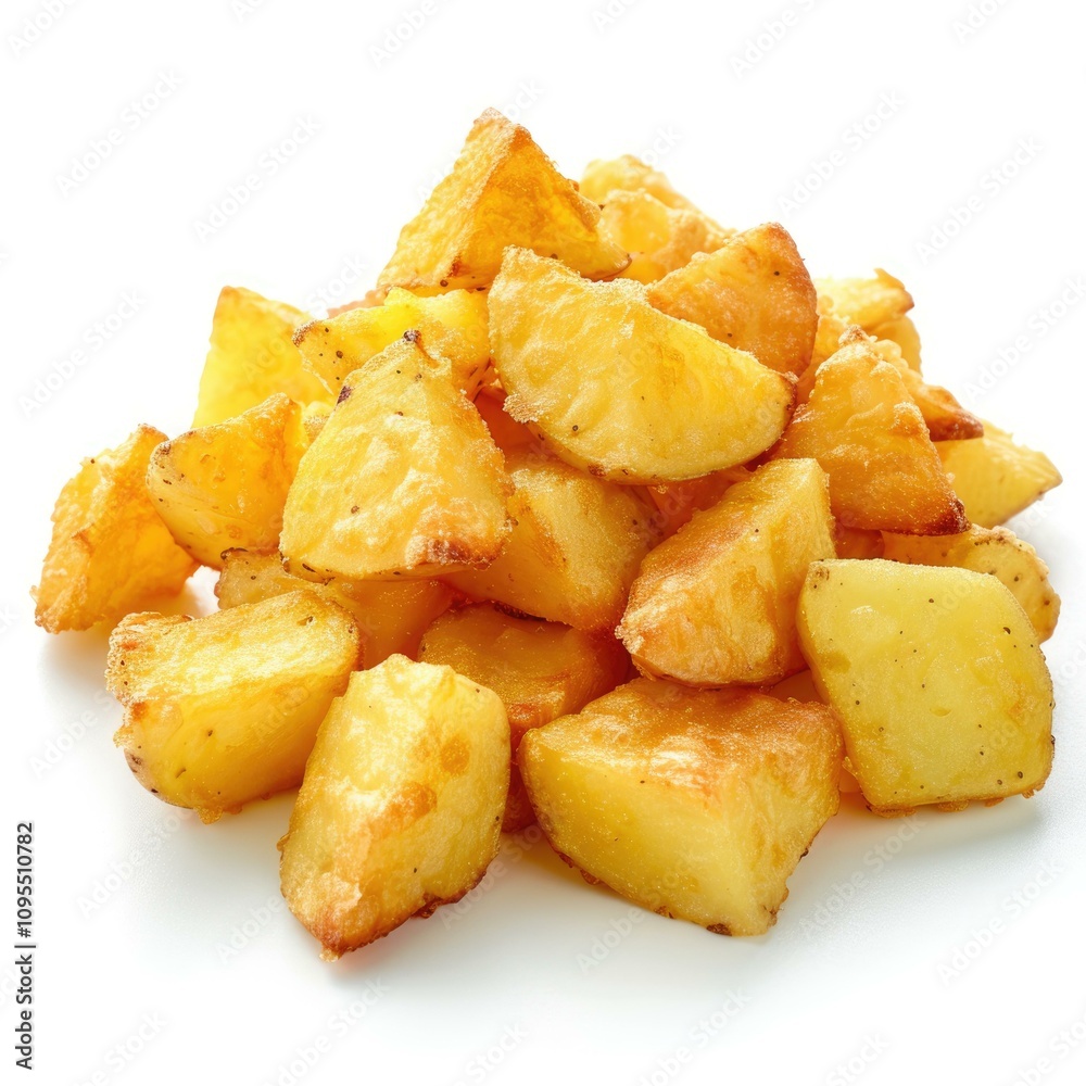 French Fried Potatoes on white background. French Fried Potatoes on white background.