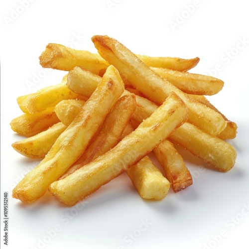 French fries isolated on white background.