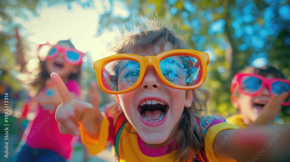 Children playing joyfully in park fun activity outdoors vibrant environment close-up perspective happiness and friendship Children playing joyfully in park fun activity outdoors vibrant environment close-up perspective happiness and friendship