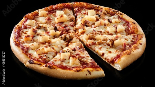 Delicious pizza slices restaurant kitchen food photography dark background close-up culinary experience