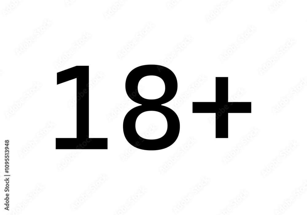 Obraz premium Edad más 18 para mayores de edad