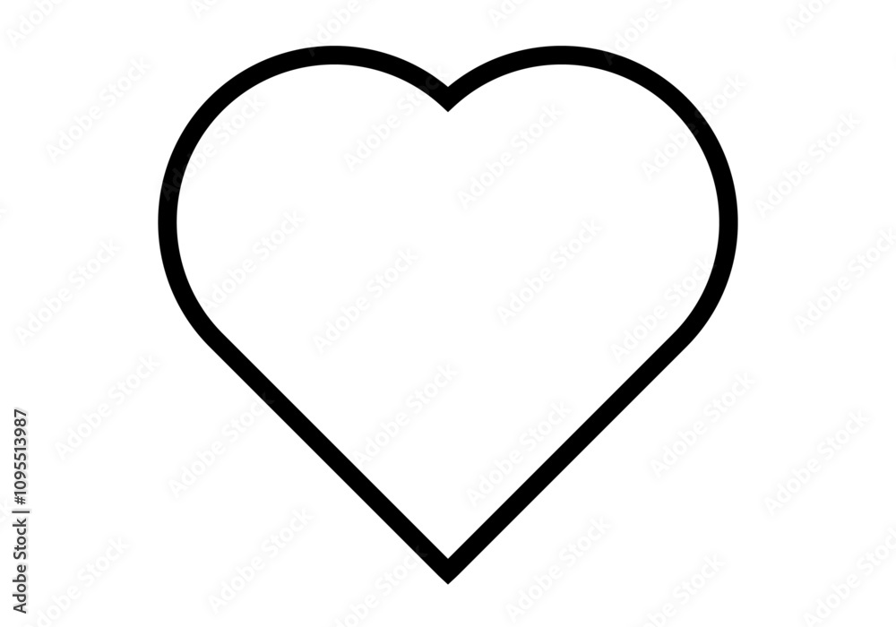 Icono negro de corazón de trazado Icono negro de corazón de trazado