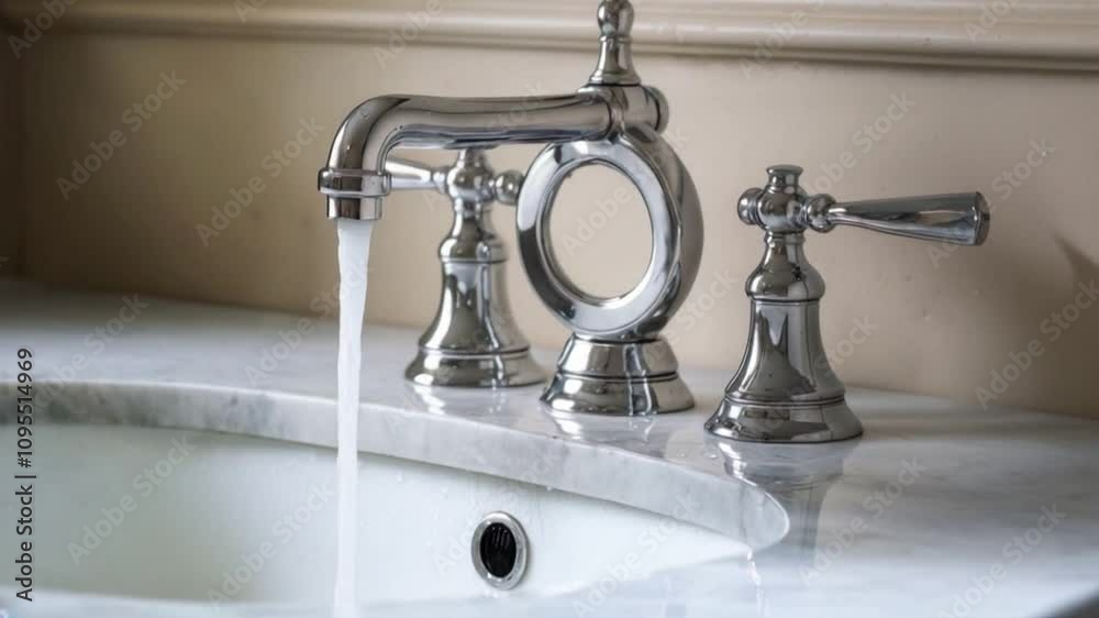 water filling an elegant modern faucet water filling an elegant modern faucet