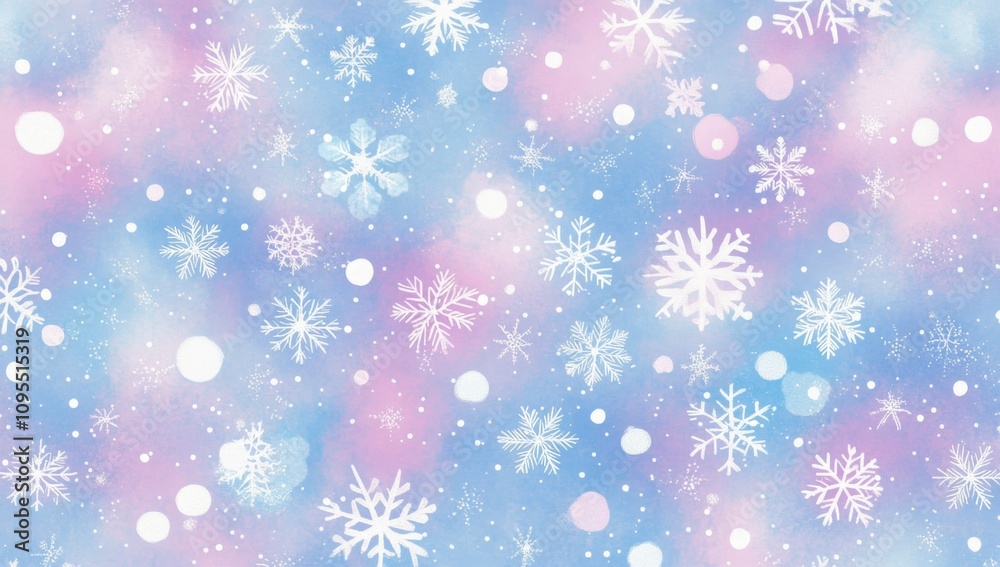 A background with snowflakes and bokeh lights in shades of blue, pink, purple, and white The snowflake design is minimalistic and elegant, featuring various shapes like stars or diamonds Generative AI A background with snowflakes and bokeh lights in shades of blue, pink, purple, and white The snowflake design is minimalistic and elegant, featuring various shapes like stars or diamonds Generative AI