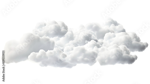 white fluffy cloud on transparent background