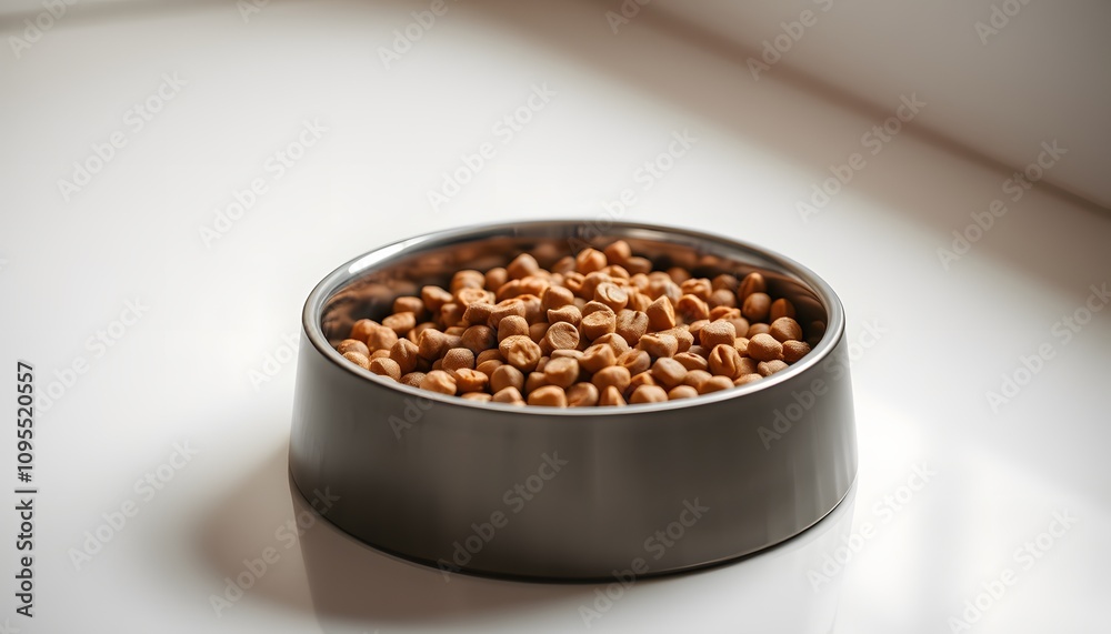 Bowl of Dog Food, Pet Nutrition, Dog Bowl, Kibble, Pet Care, Feeding Time, Everyday Pet Item, Healthy Diet, Animal Essentials, Simple Scene, Minimalist Design, Canine Meal, AI Generated Bowl of Dog Food, Pet Nutrition, Dog Bowl, Kibble, Pet Care, Feeding Time, Everyday Pet Item, Healthy Diet, Animal Essentials, Simple Scene, Minimalist Design, Canine Meal, AI Generated