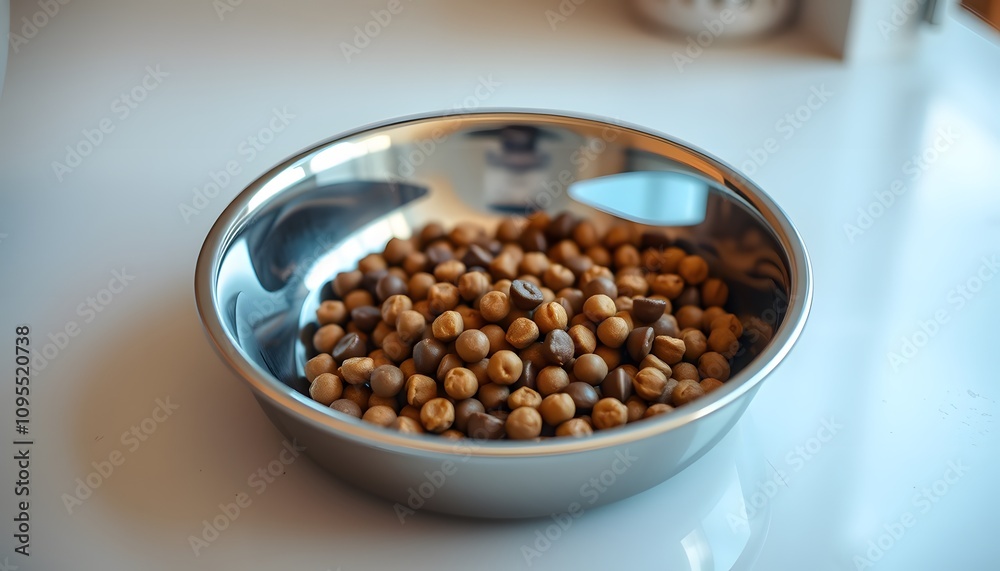 Bowl of Dog Food, Pet Nutrition, Dog Bowl, Kibble, Pet Care, Feeding Time, Everyday Pet Item, Healthy Diet, Animal Essentials, Simple Scene, Minimalist Design, Canine Meal, AI Generated Bowl of Dog Food, Pet Nutrition, Dog Bowl, Kibble, Pet Care, Feeding Time, Everyday Pet Item, Healthy Diet, Animal Essentials, Simple Scene, Minimalist Design, Canine Meal, AI Generated